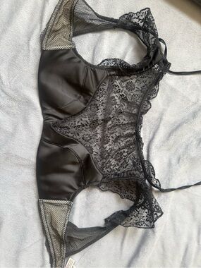 Black Lace & Satin Bralette - Women Intimates